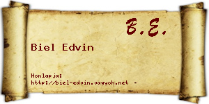 Biel Edvin névjegykártya